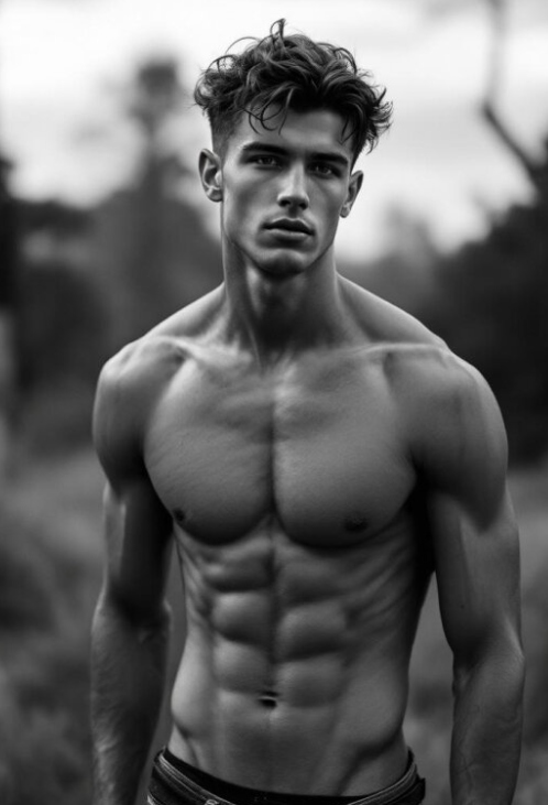 Fictional adult male Gay AI character creation example
